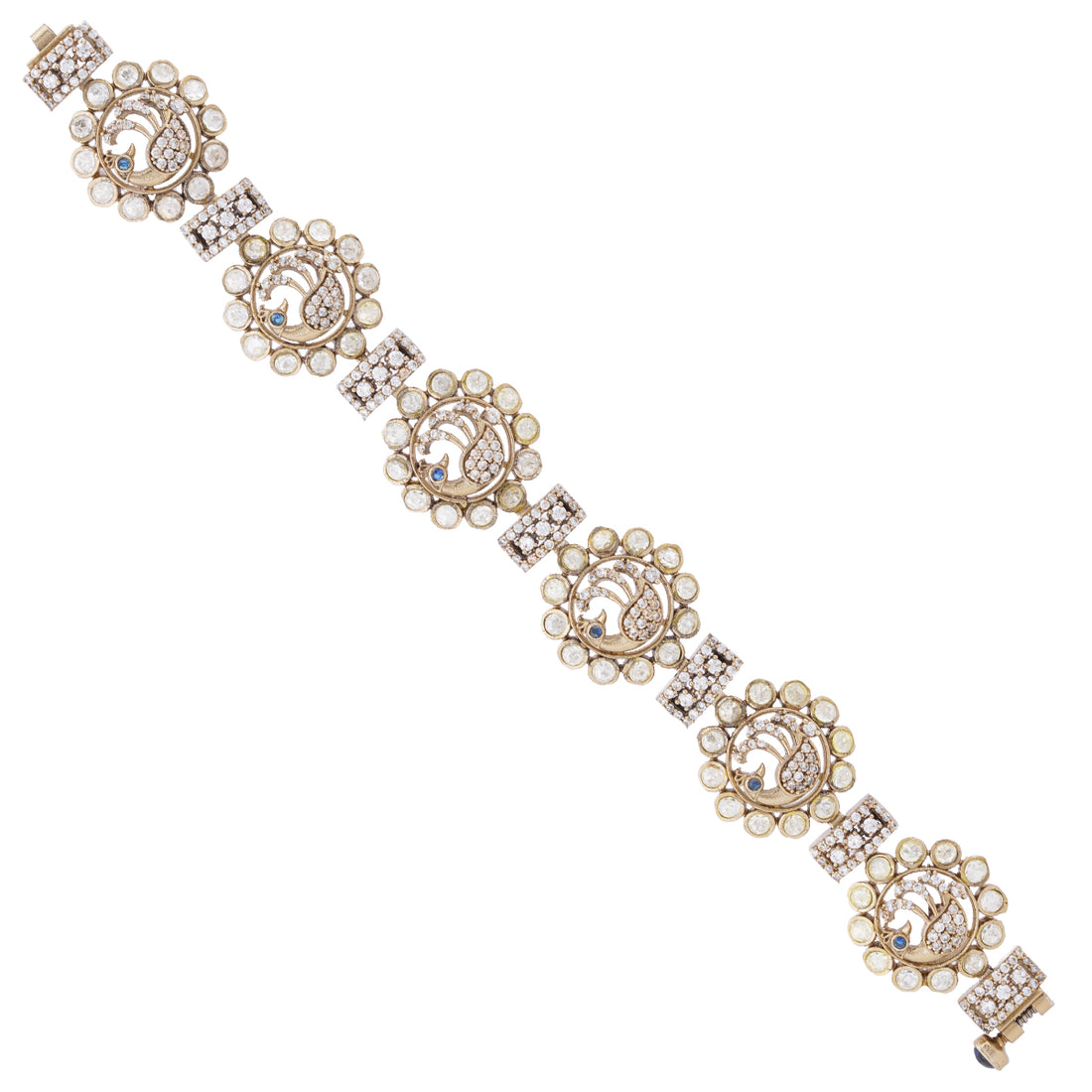 Dual Tone Dusky Petals Sterling Silver Bracelet