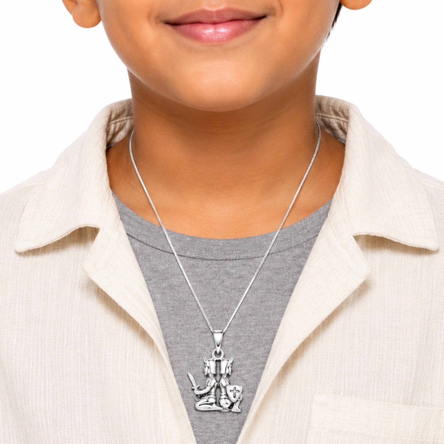 Dual Warrior Guardians925 Sterling Silver Statement Pendant