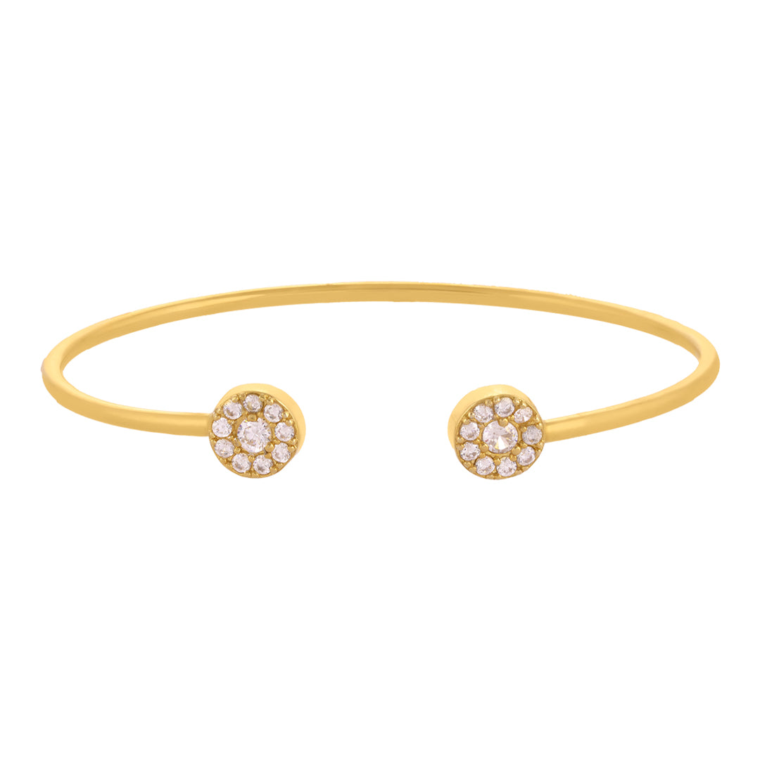 Duo Circle Rhodium Cuff Bracelet Online