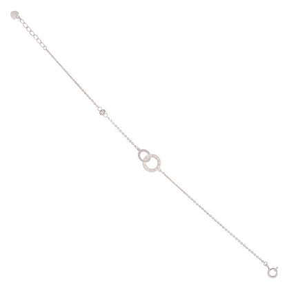 Duo Halo Silver Bracelet  925 sterling silver
