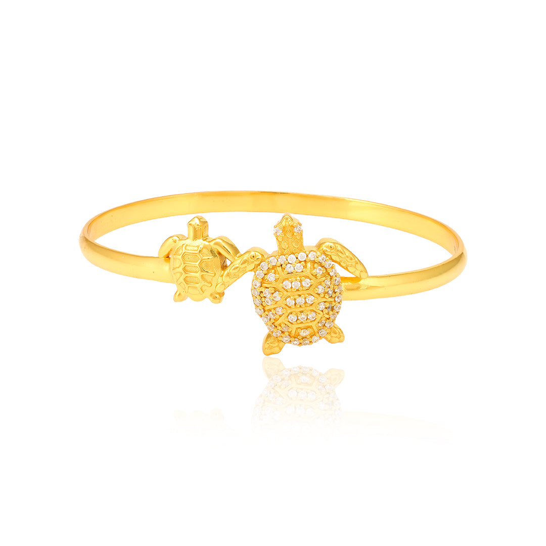 Duo Tortoise Sterling Silver Gold Plated Kada