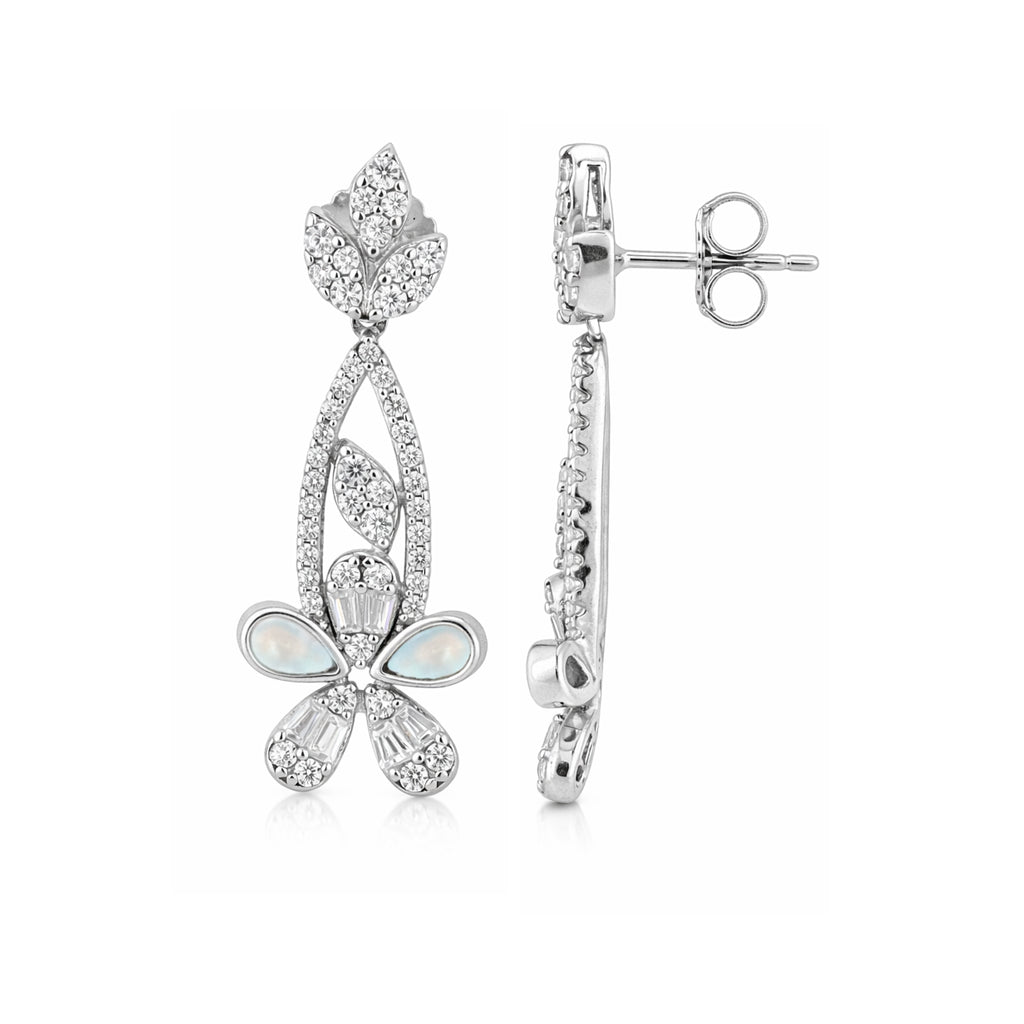 Dynamic Leaf 925 Sterling Silver Drop Earrings for Women