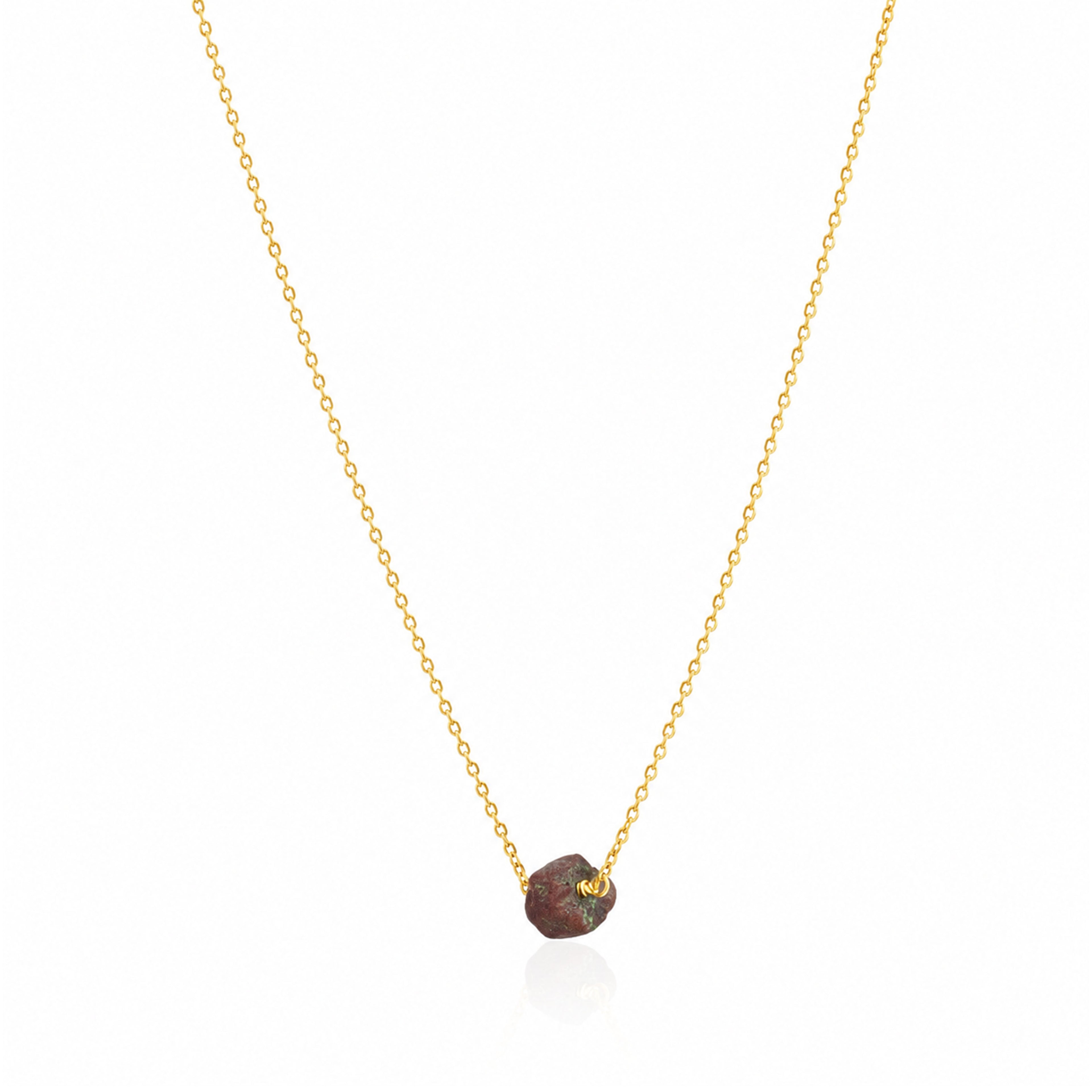 Earthy Amethyst Charm Golden Minimalist Designer Chain Pendant