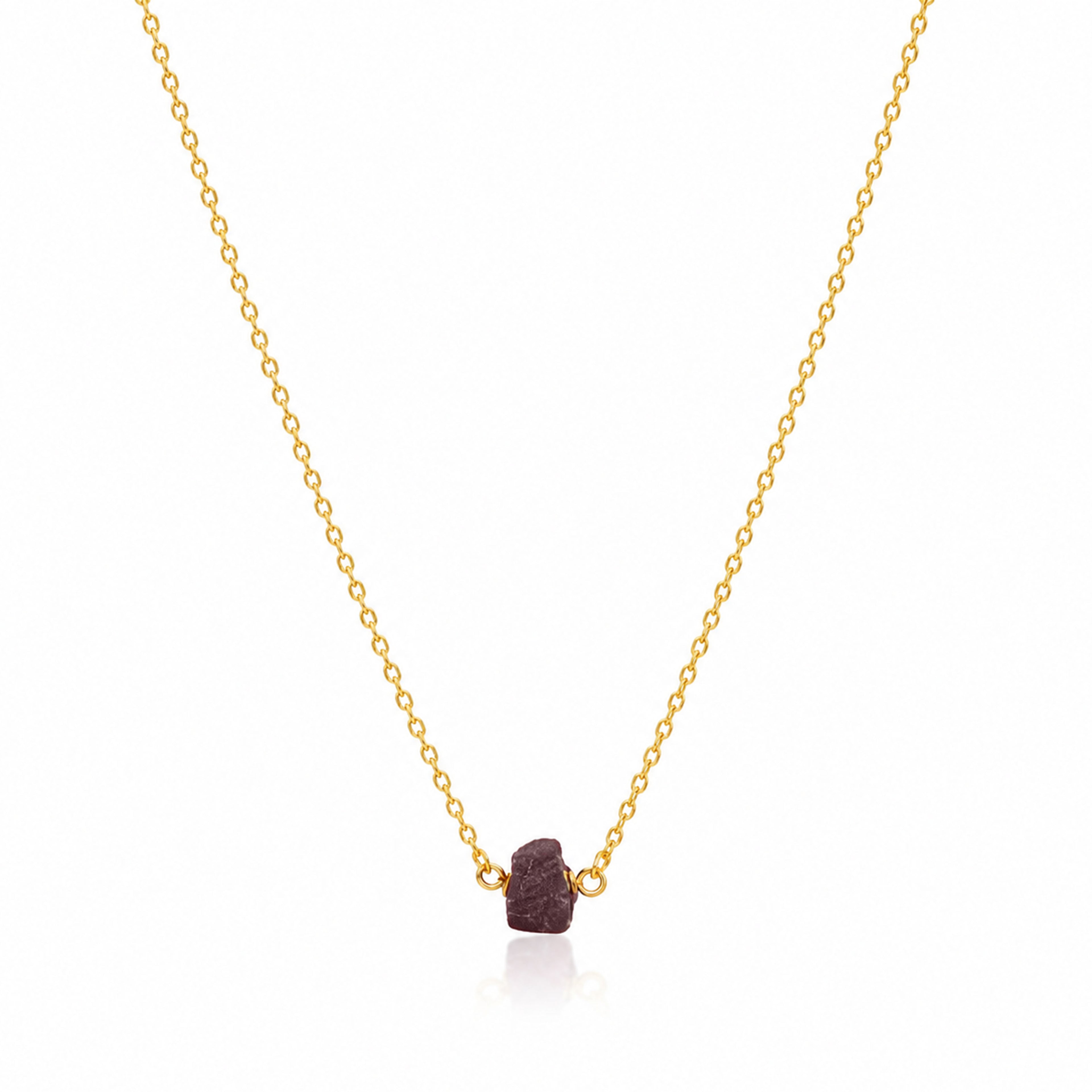 Earthy Amethyst Charm Golden Minimalist Designer Chain Pendant