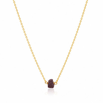 Earthy Amethyst Charm Golden Minimalist Designer Chain Pendant