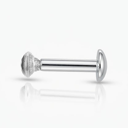 Eclipse Bezel Black Gemstone Silver Nose Pin