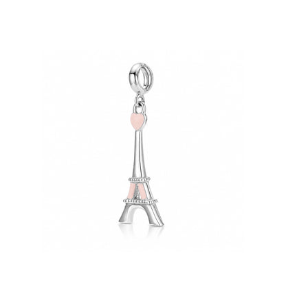 Eiffel Tower Heart 925 Sterling Silver Charm Pendant