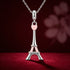 Eiffel Tower Heart 925 Sterling Silver Charm Pendant