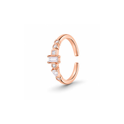 Elegance Multi-Shape Stone Rose Gold Adjustable Toe Ring