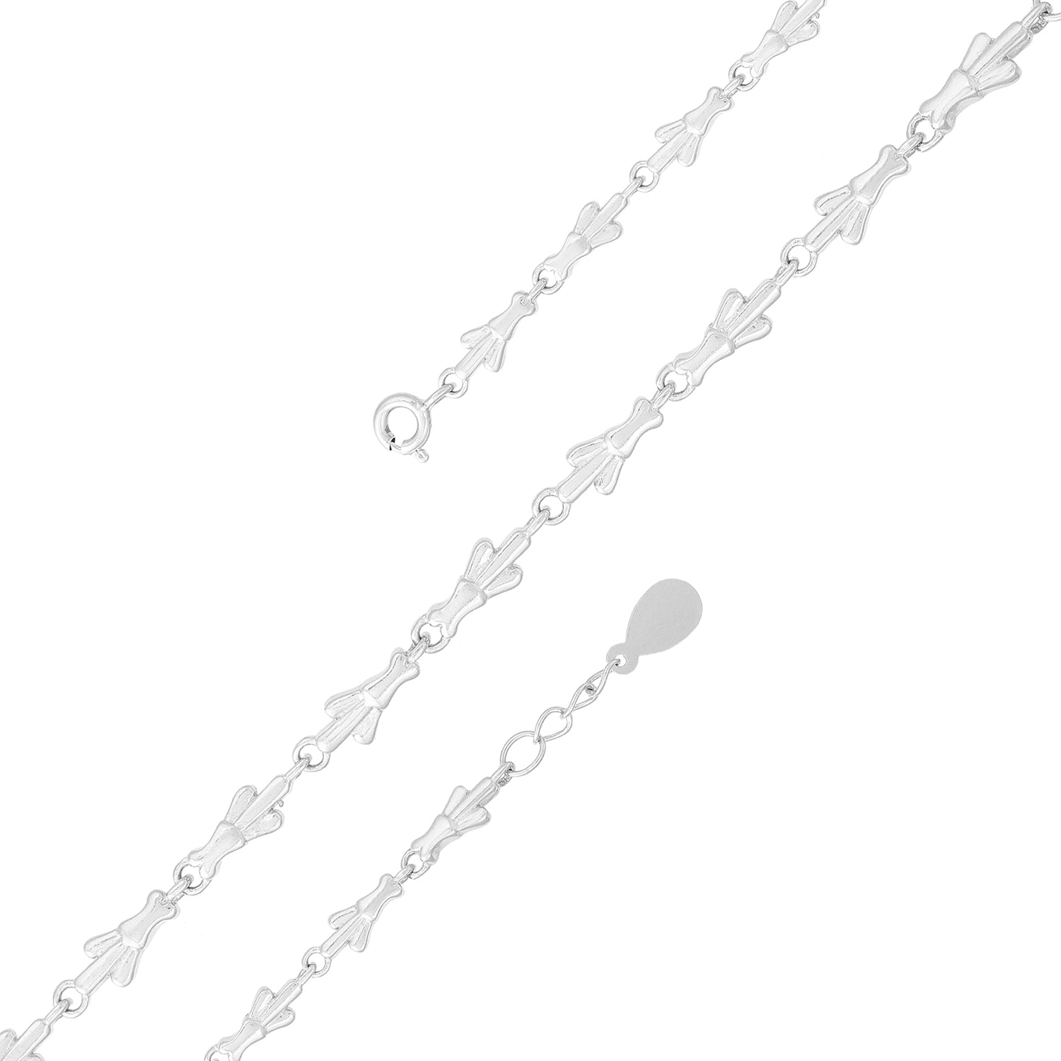  Elegance Pattern Rhodium Plated 925 Bracelet
