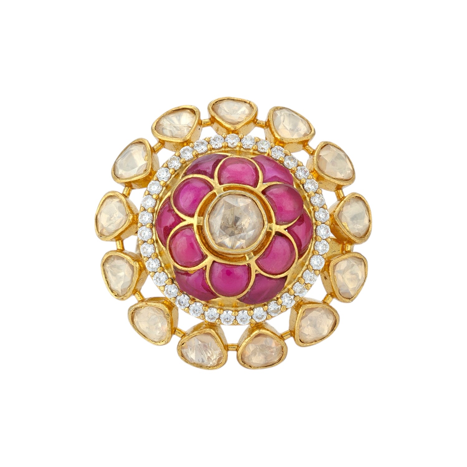 Elegant Bloom Design 925 Sterling Silver Halo Ring