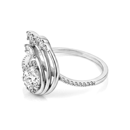 Elegant Bloom Sparkle 925 Sterling Silver Ring