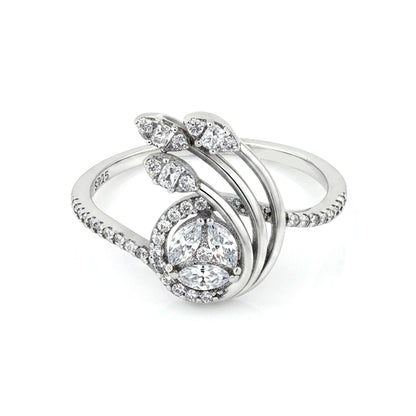 Elegant Bloom Sparkle 925 Sterling Silver Ring