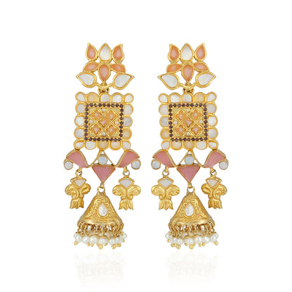Elegant Blush Dangle 925 Sterling Silver Earrings