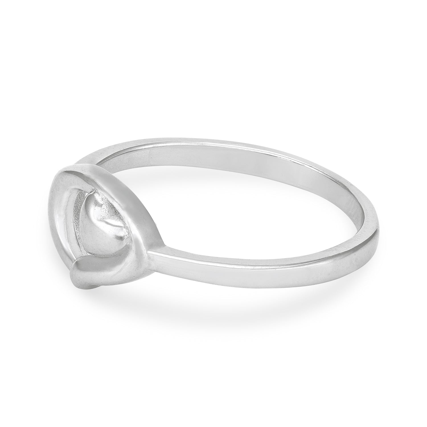 Elegant Heart Loop 925 Sterling Silver Ring for Women