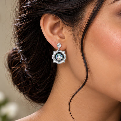 Elegant Iridescent Bloom 925 Sterling Silver Earring for women