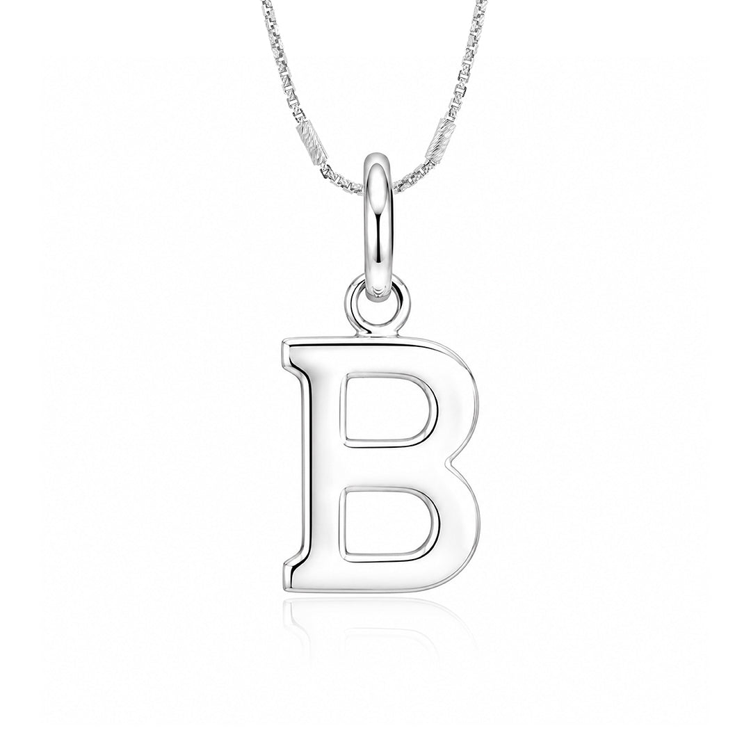 Elegant Letter B 925 Sterling Silver Pendant for women