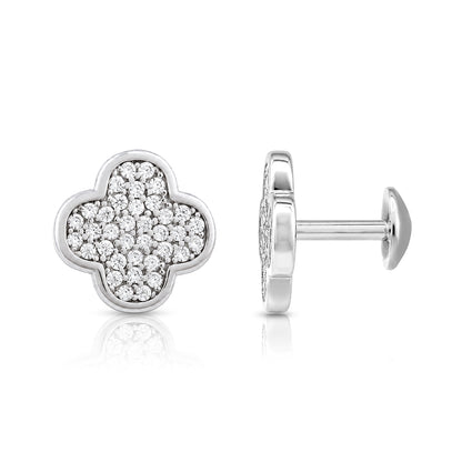 Elegant Lucky Clover 925 Sterling Silver Stud for women
