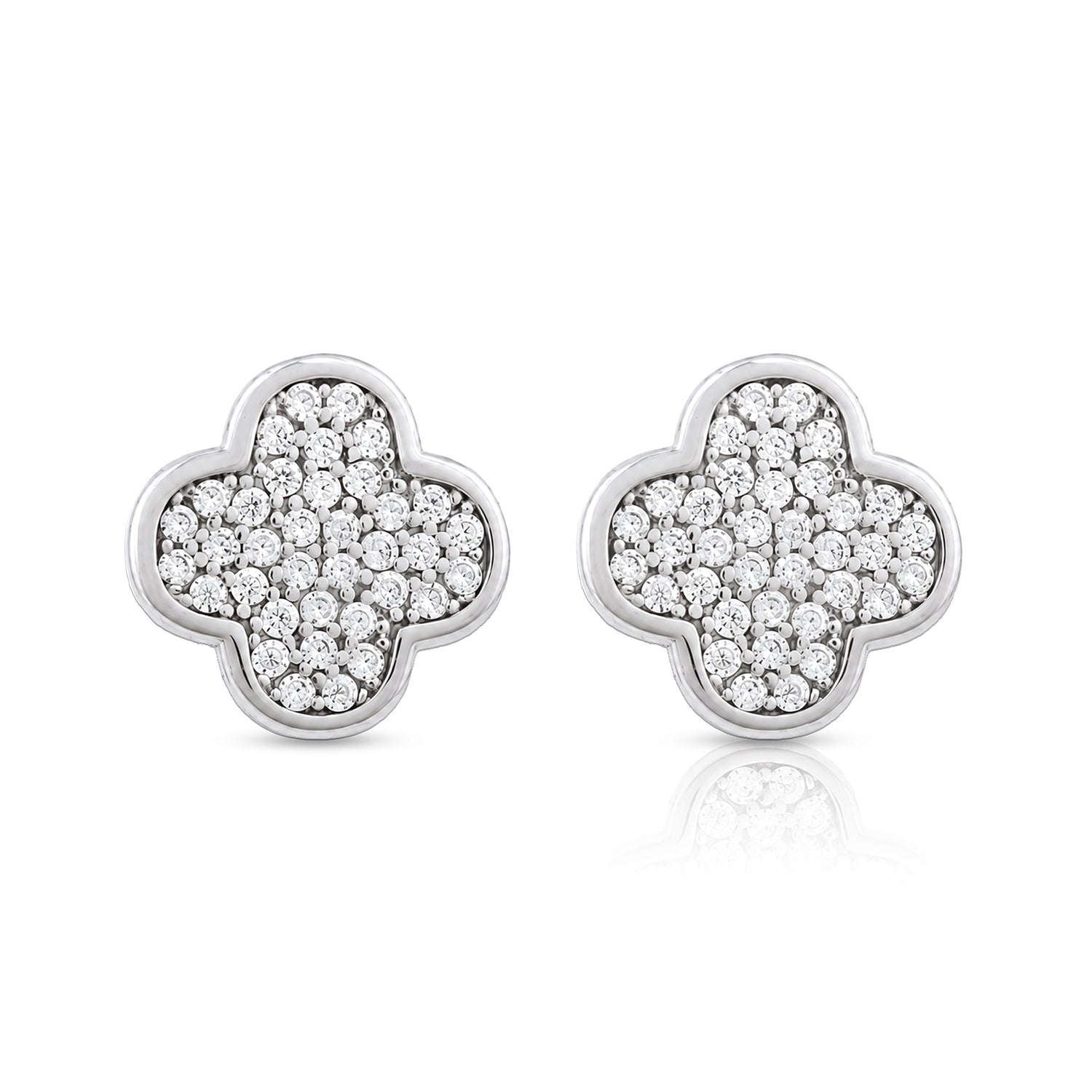 Elegant Lucky Clover 925 Sterling Silver Stud for women