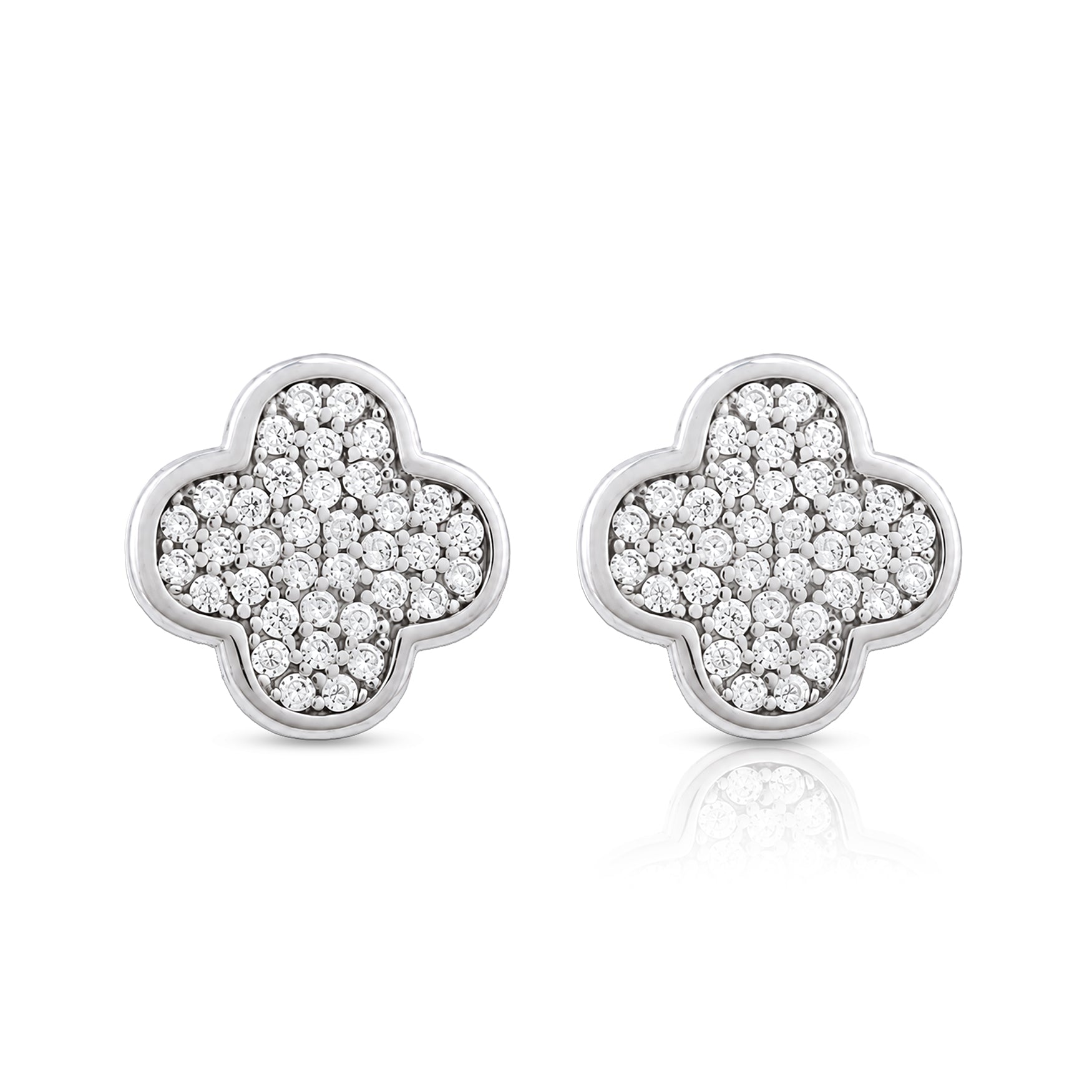 Elegant Lucky Clover 925 Sterling Silver Stud for women