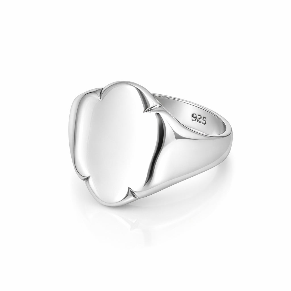 Elegant Mirror Finish Engraving 925 Sterling Silver Ring for women