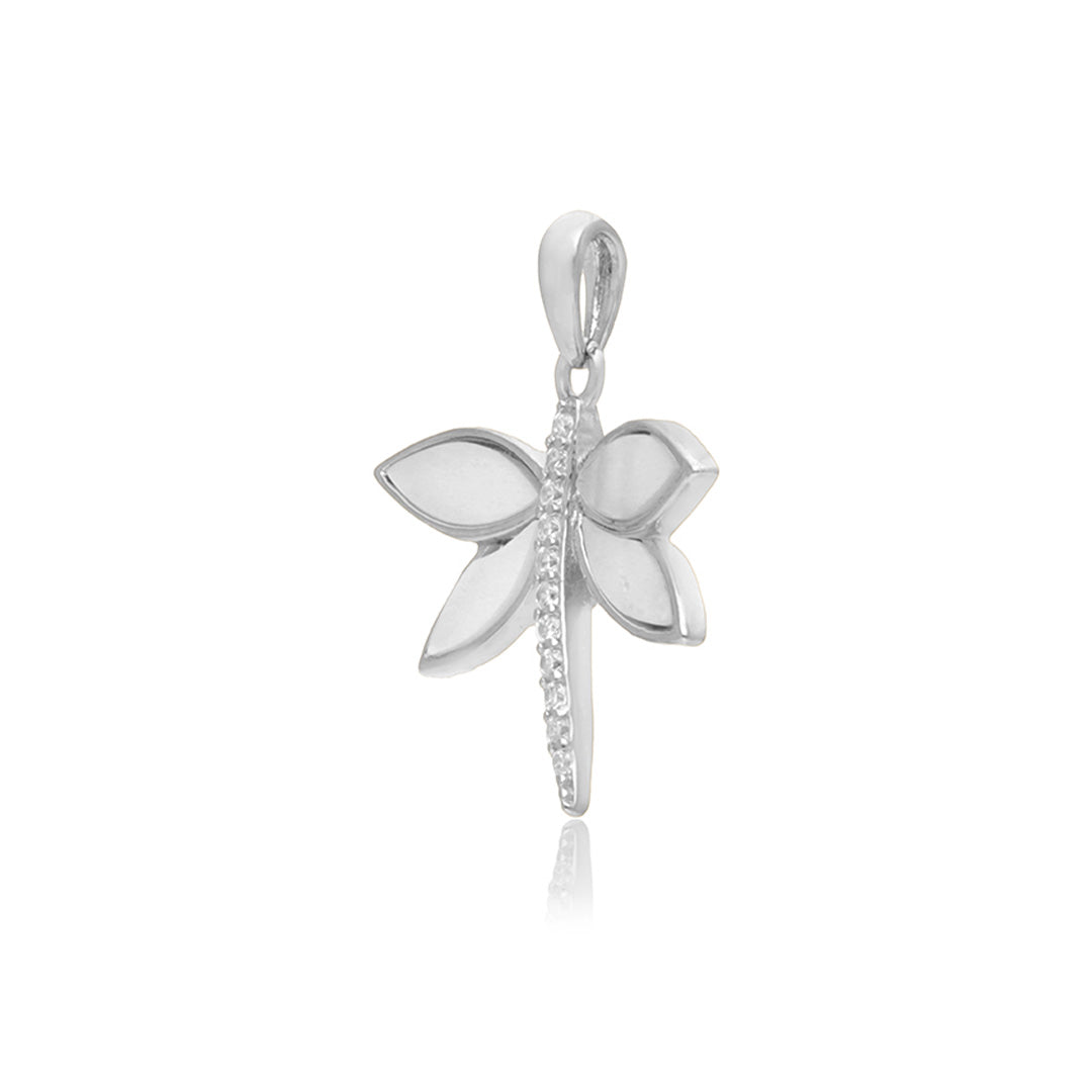 Elegant Pearl Dragonfly 925 Sterling Silver Pendant