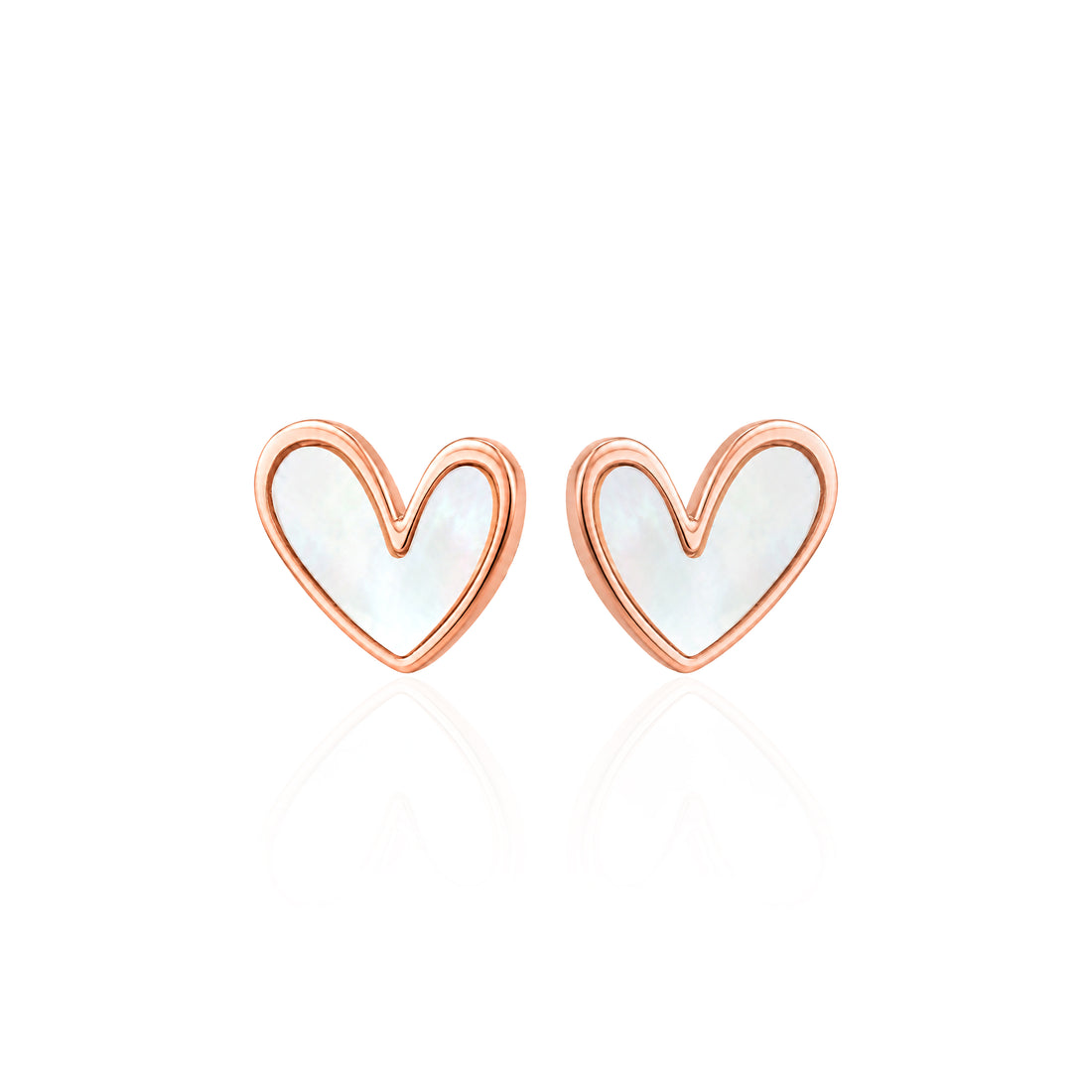 Elegant Rose Heart Glow 925 Sterling Silver Stud for Women