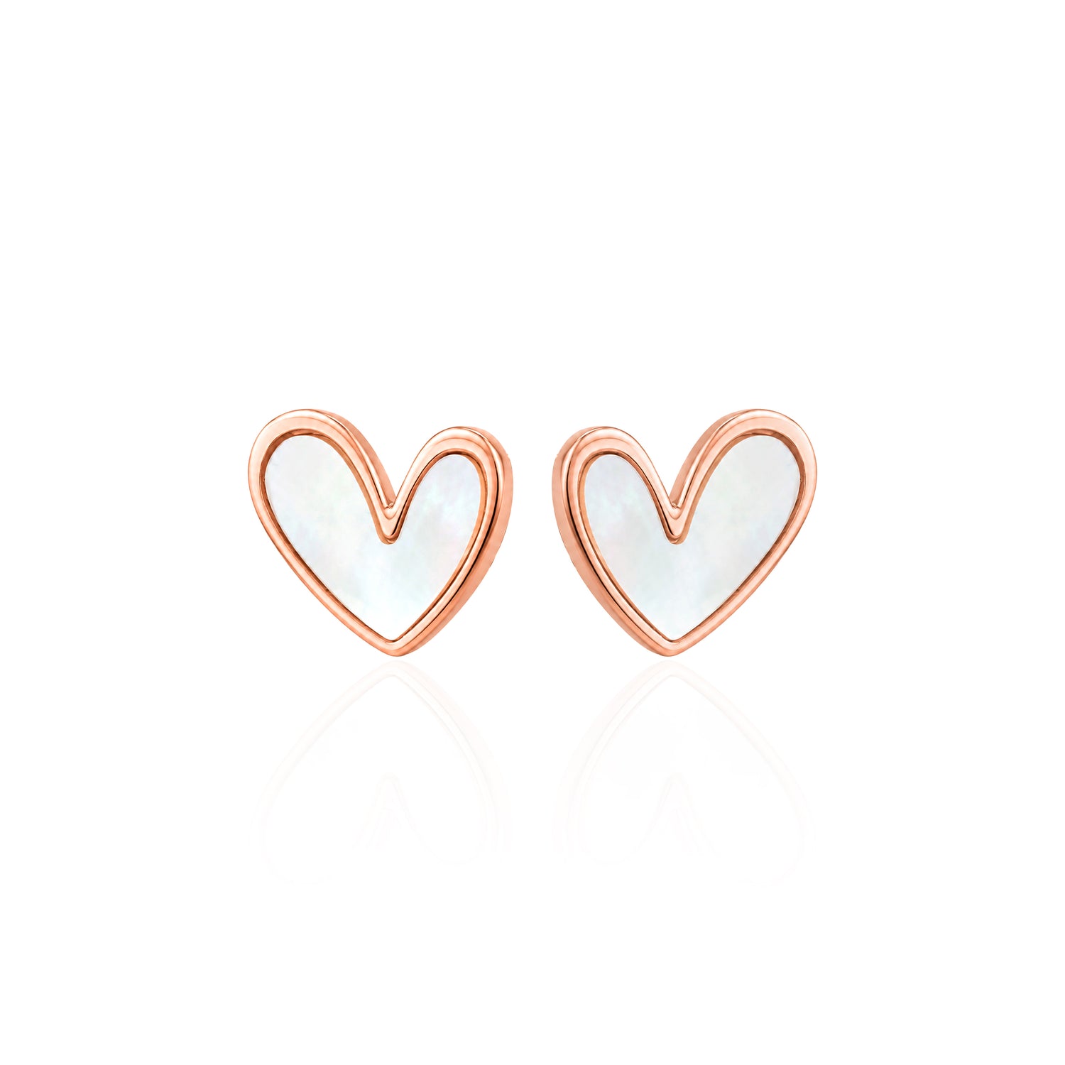 Elegant Rose Heart Glow 925 Sterling Silver Stud for Women