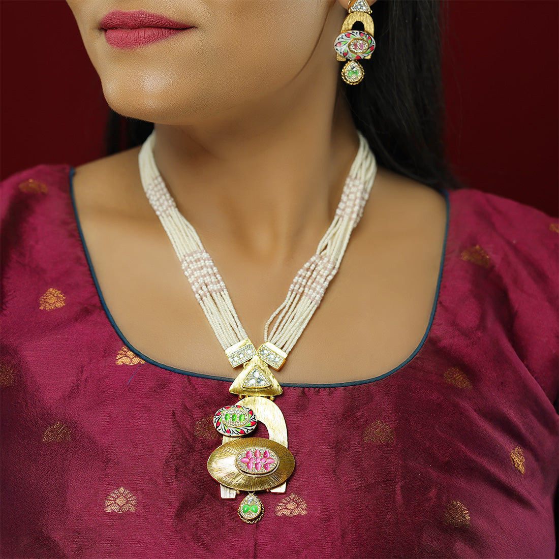 Elegant Allure White Pearls 925 Contemporary Haram