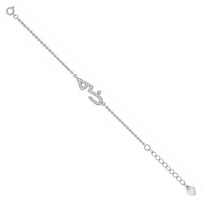 Elegant Arabic Love Script Sterling Silver Bracelet
