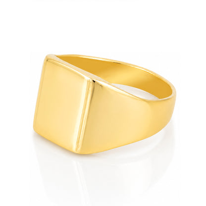 Elegant Band Golden Radiance 925 Sterling Silver Personalised Ring for Men