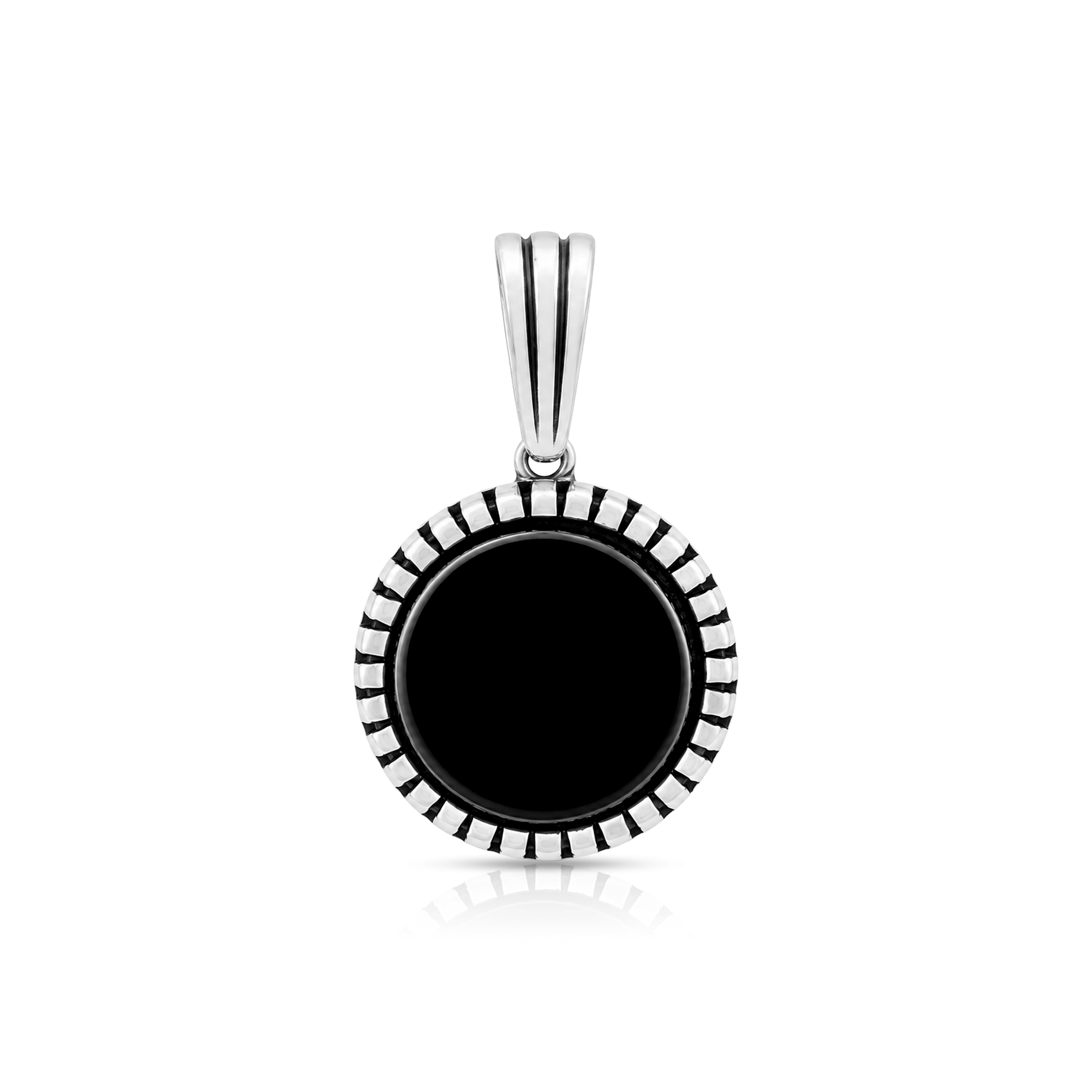 Elegant Black Halo 925 Sterling Silver Pendant