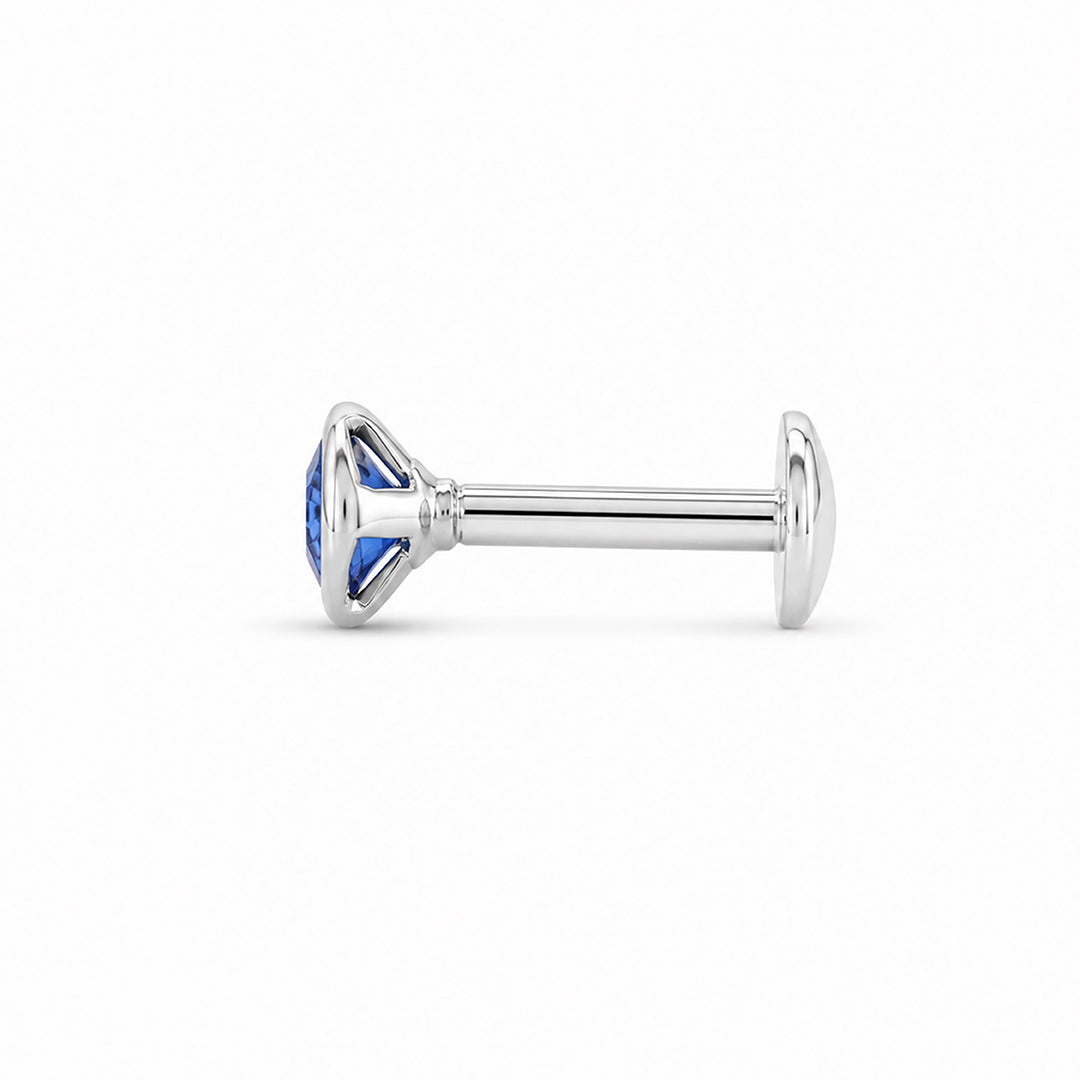 Elegant Blue Brilliance 925 Sterling Silver Signature Nose Pin