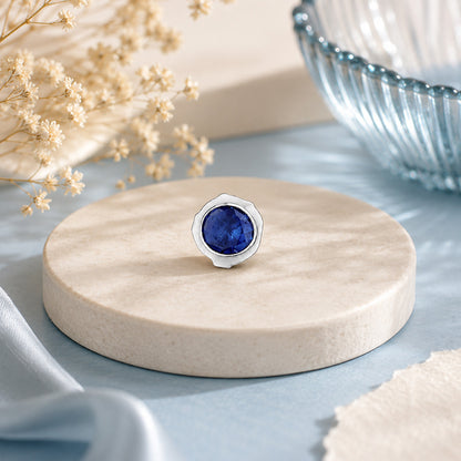 Elegant Blue Brilliance 925 Sterling Silver Signature Nose Pin