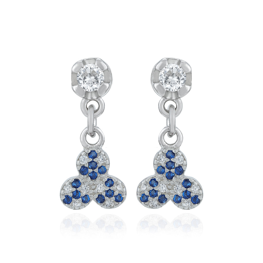 Elegant Blue Drop 925 Sterling Silver Earrings for Women