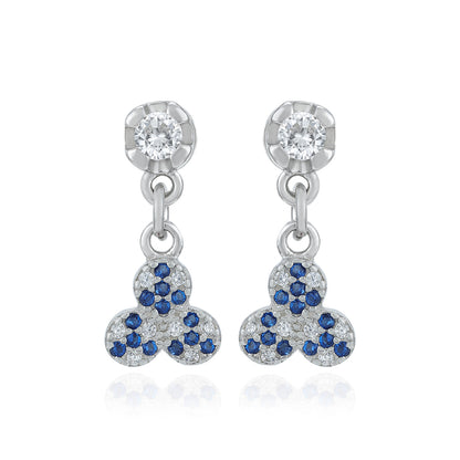 Elegant Blue Drop 925 Sterling Silver Earrings for Women