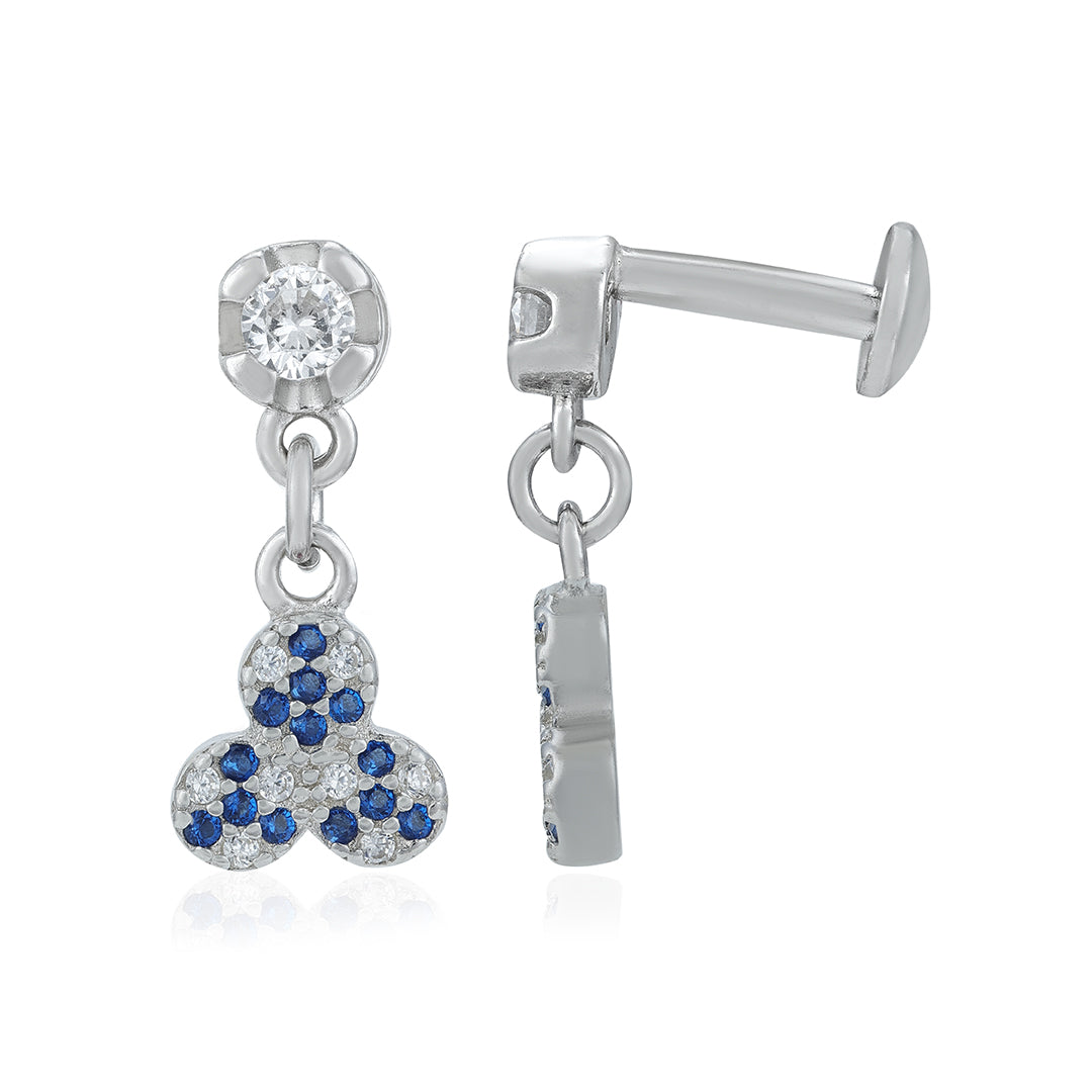 Elegant Blue Drop 925 Sterling Silver Earrings for Women