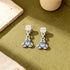 Elegant Blue Drop 925 Sterling Silver Earrings for Women