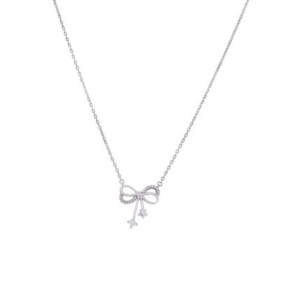 Elegant Bow Chain Pendant 925 sterling silver