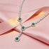 Elegant Emerald Green Sparkle Drop 925 Sterling Silver Necklace for Women