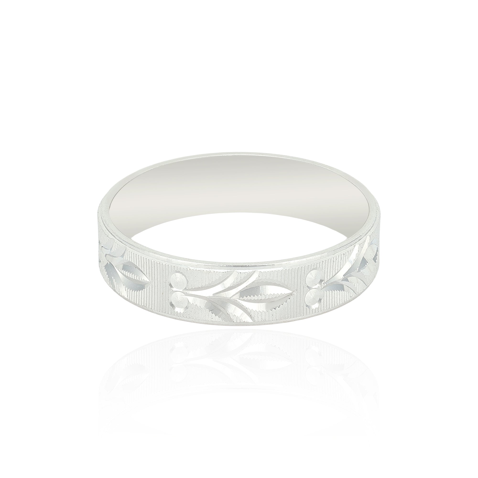 Elegant Engraved Leaf 925 Sterling Silver Rings for Men