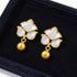 Elegant Flower 925 Sterling Silver Pearl Drop Earrings