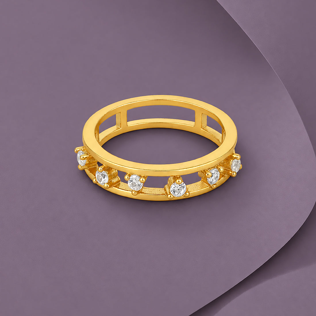 Elegant Gold Accent Ring 925 Sterling Silver Ring for women