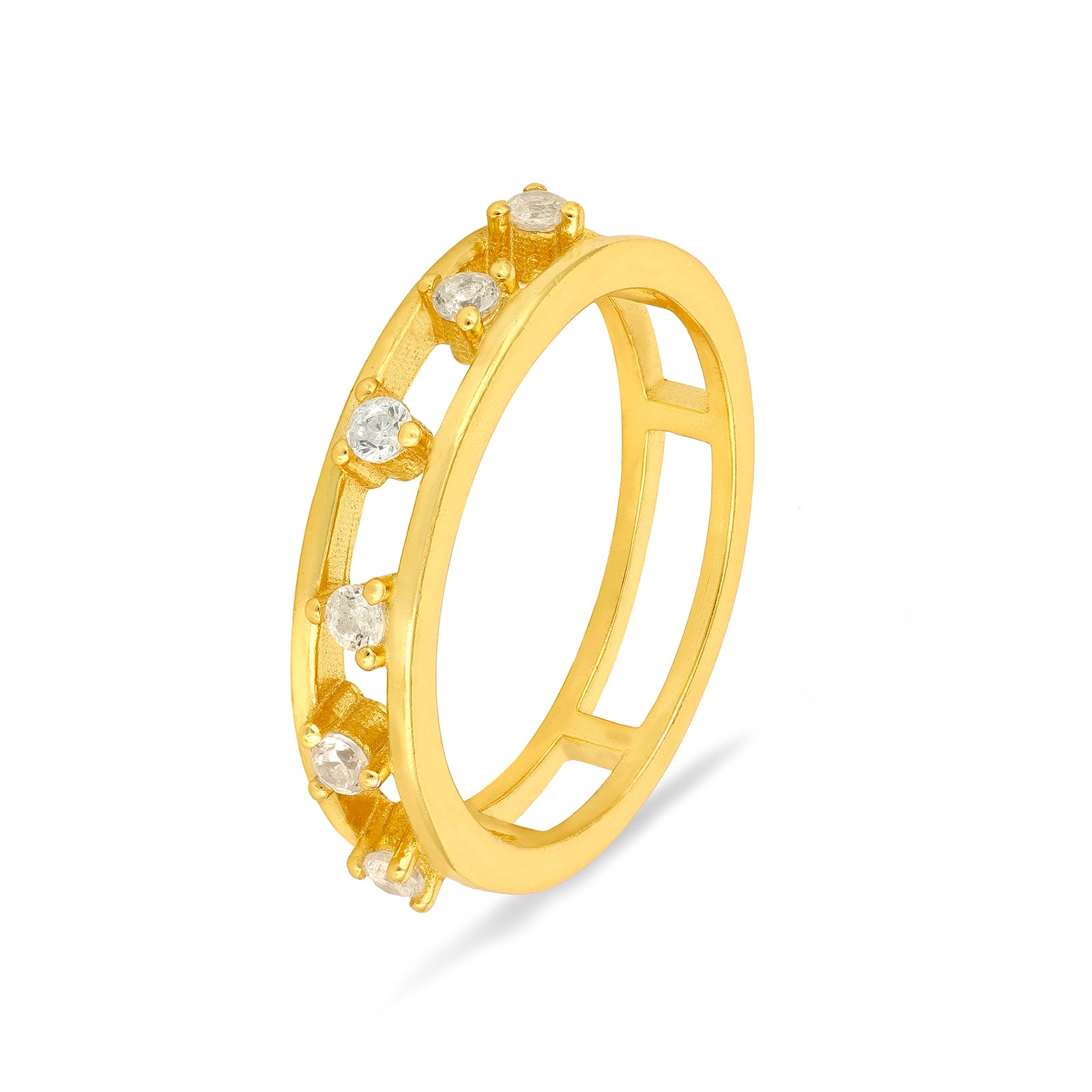 Elegant Gold Accent Ring 925 Sterling Silver Ring for women
