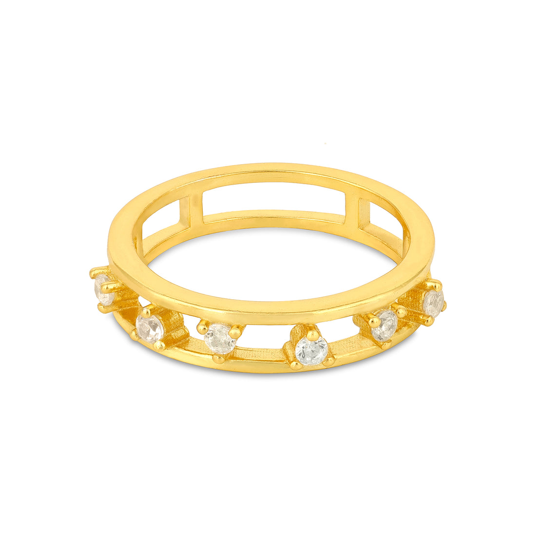 Elegant Gold Accent Ring 925 Sterling Silver Ring for women