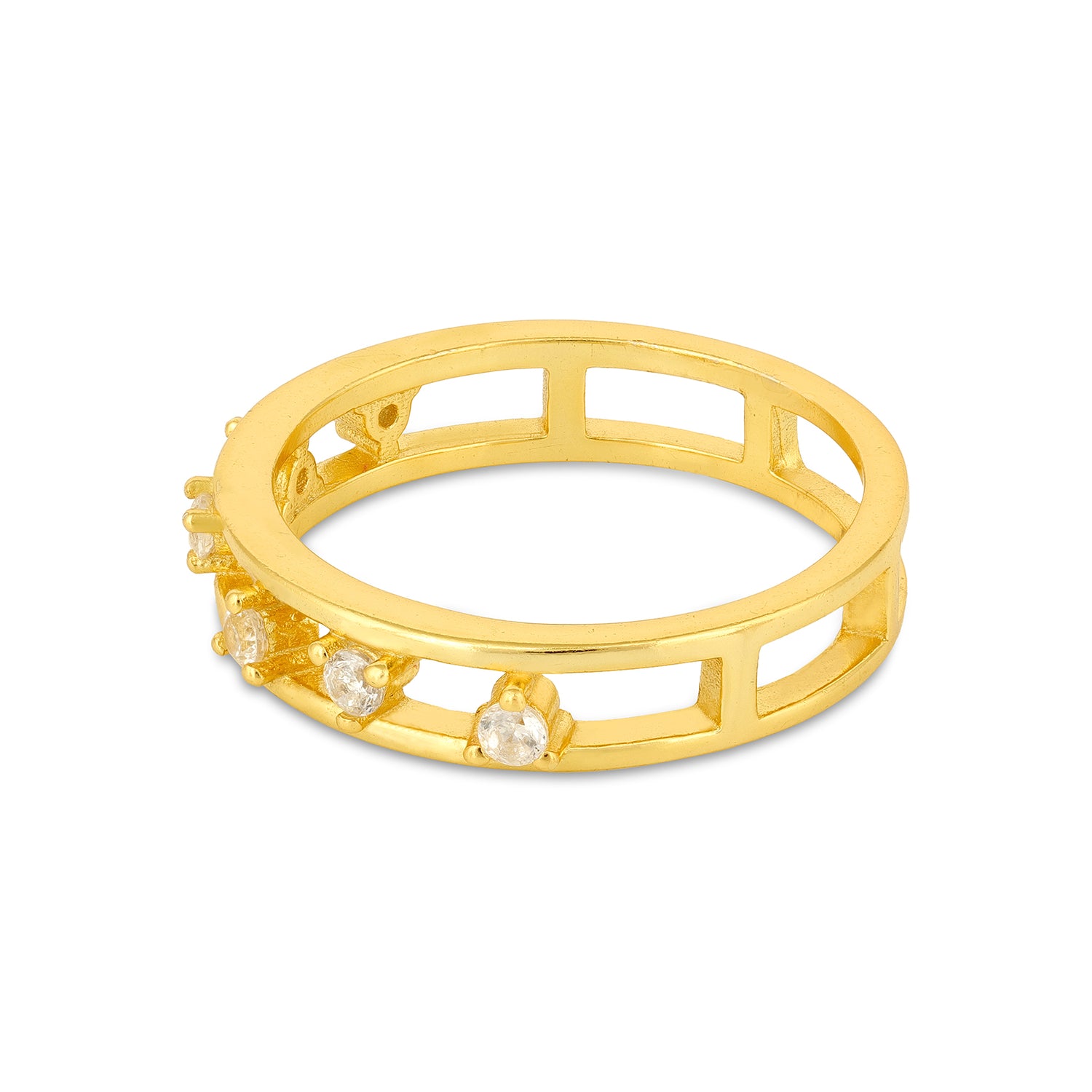 Elegant Gold Accent Ring 925 Sterling Silver Ring for women