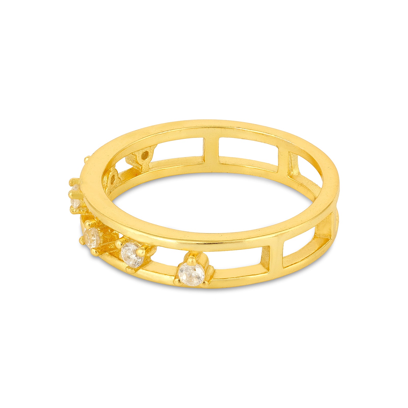 Elegant Gold Accent Ring 925 Sterling Silver Ring for women