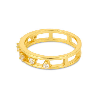 Elegant Gold Accent Ring 925 Sterling Silver Ring for women