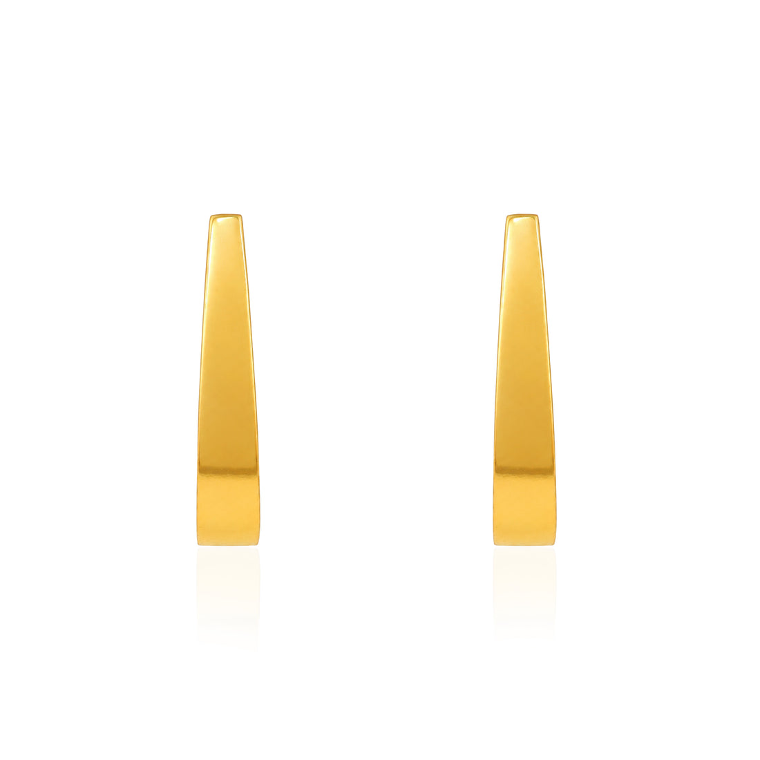 Elegant Golden Elongated Design 925 Sterling Silver Earring for Women