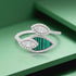 Elegant Green Bypass Style 925 Sterling Silver Ring for Women